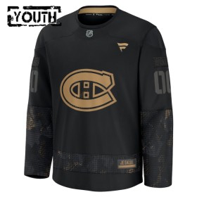 Dresovi Montreal Canadiens 2024-25 Fanatics Military Appreciation Practice Custom Crno - Dječji